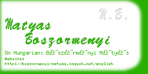 matyas boszormenyi business card